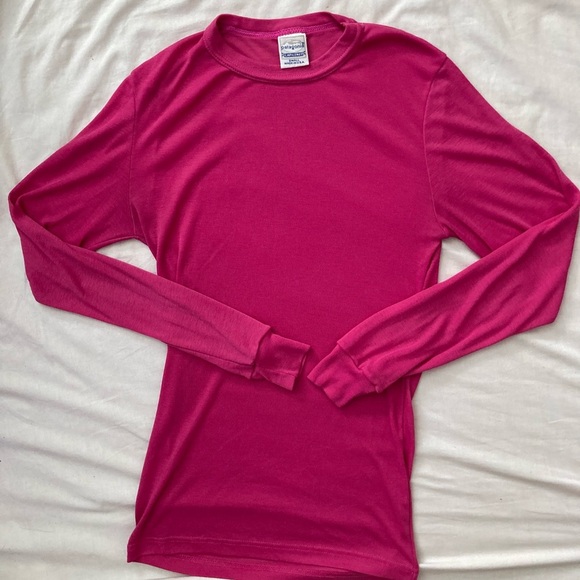 Vintage Rare Patagonia Capilene Fuchsia Long Sleeve Base Layer Size Small - Picture 1 of 5